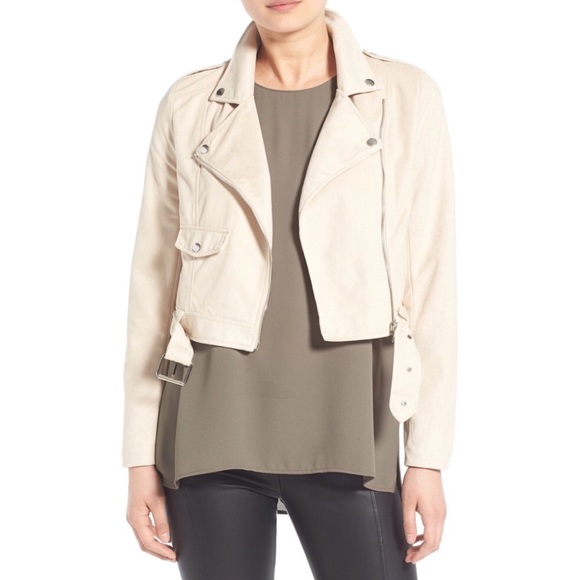 ⭐️Missguided Crop Faux Suede Moto Jacket - Picture 1 of 6